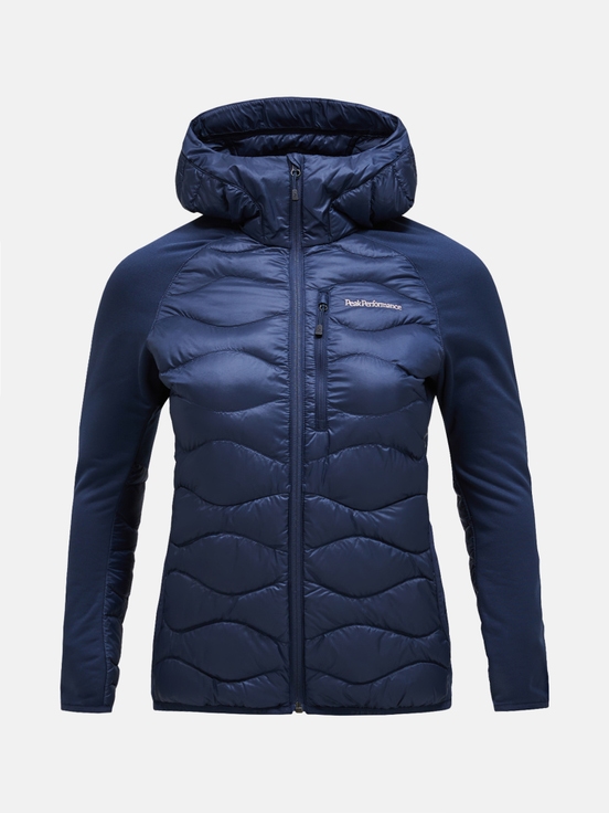 Navy Women Peak Performance Helium Hybrid Hood Down Jacket | US-NTUWH2087