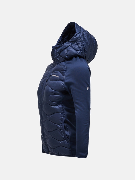 Navy Women Peak Performance Helium Hybrid Hood Down Jacket | US-NTUWH2087