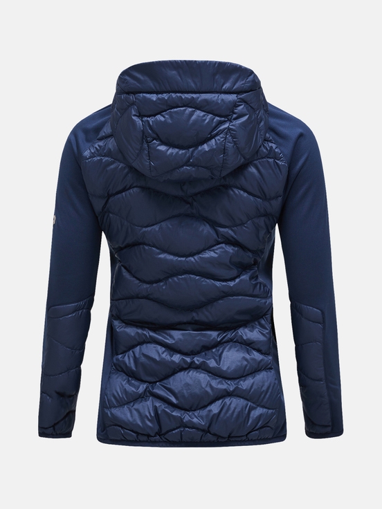 Navy Women Peak Performance Helium Hybrid Hood Down Jacket | US-NTUWH2087