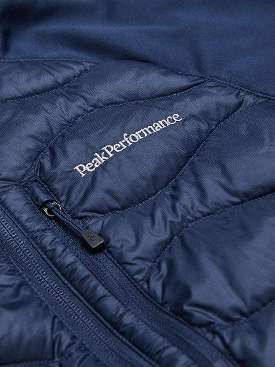 Navy Women Peak Performance Helium Hybrid Hood Down Jacket | US-NTUWH2087