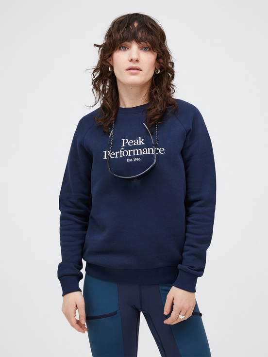 Navy Women Peak Performance Original Crew Sweatshirt | US-UPWGB8461