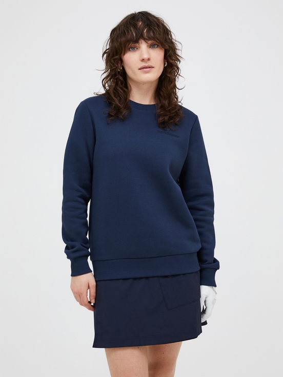 Navy Women Peak Performance Original Small Logo Crew Sweatshirt | US-EXUKJ5374