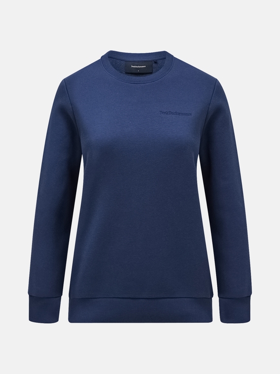 Navy Women Peak Performance Original Small Logo Crew Sweatshirt | US-EXUKJ5374