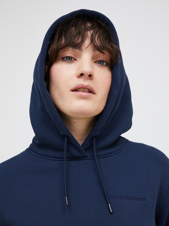 Navy Women Peak Performance Original Small Logo Hoodie | US-CEGXR6819