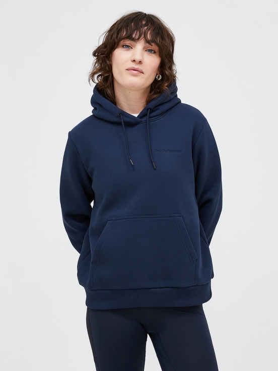 Navy Women Peak Performance Original Small Logo Hoodie | US-CEGXR6819