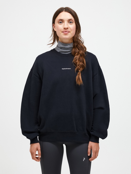 Navy Women Peak Performance Original Terry Crew Sweatshirt | US-HQJEF3548