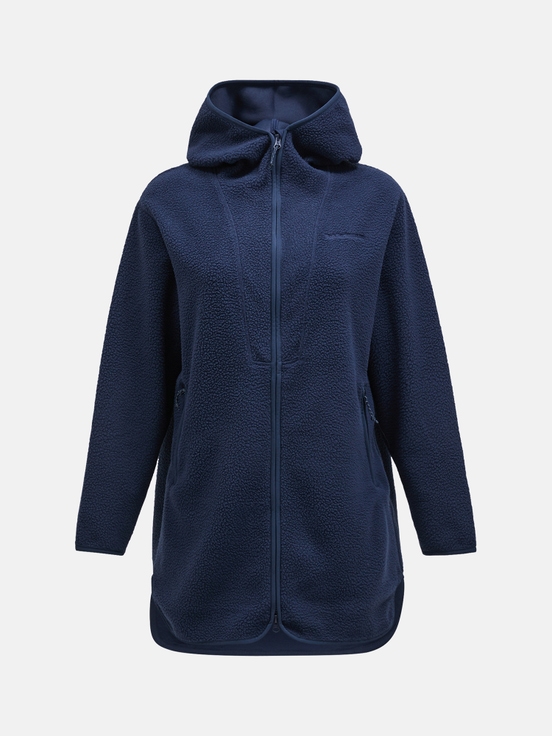 Navy Women Peak Performance Pile Long Zip Knitwear | US-IUNPQ6987