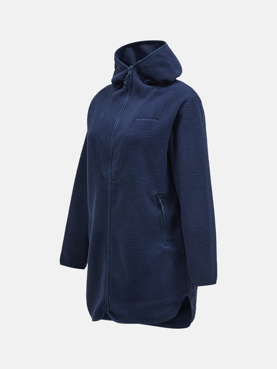 Navy Women Peak Performance Pile Long Zip Knitwear | US-IUNPQ6987