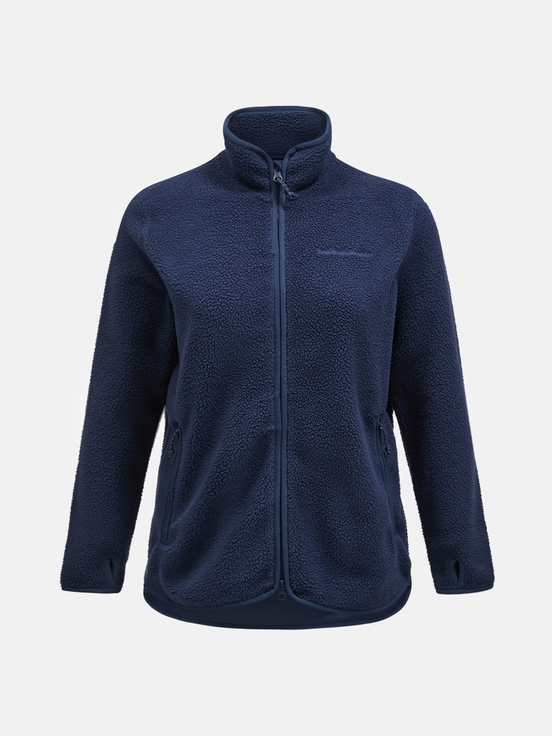 Navy Women Peak Performance Pile Zip Fleece Jacket | US-DSQHN3168