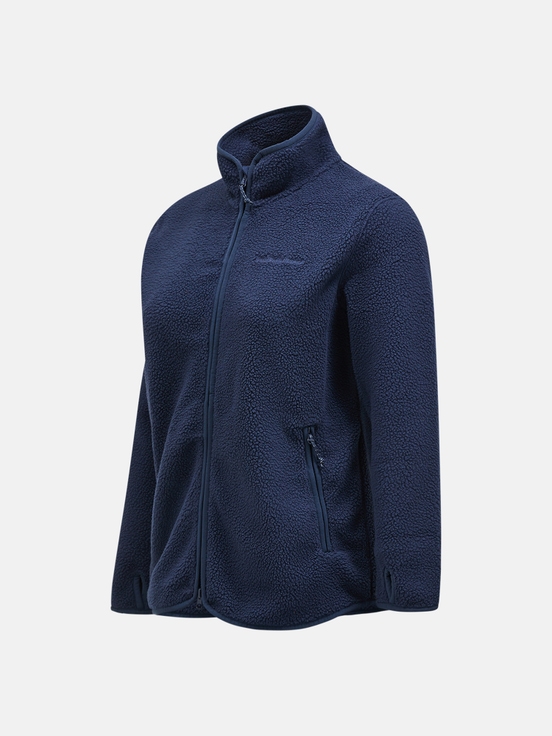 Navy Women Peak Performance Pile Zip Fleece Jacket | US-DSQHN3168