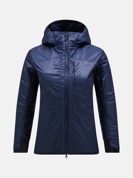 Navy Women Peak Performance Radiance Hood Winter Jacket | US-XZEIB8625