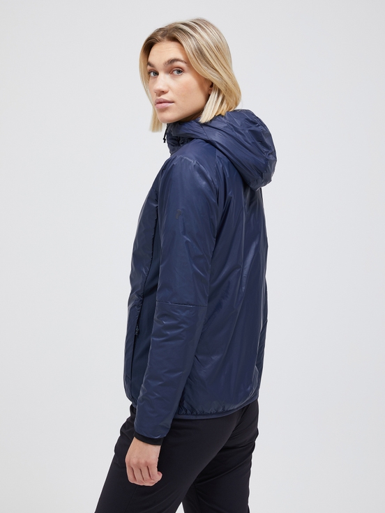 Navy Women Peak Performance Radiance Hood Winter Jacket | US-CRIMG1902