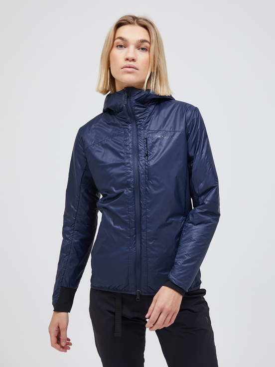 Navy Women Peak Performance Radiance Hood Winter Jacket | US-CRIMG1902