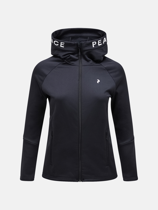 Navy Women Peak Performance Rider Zip Hood Midlayers | US-GUNYA3710