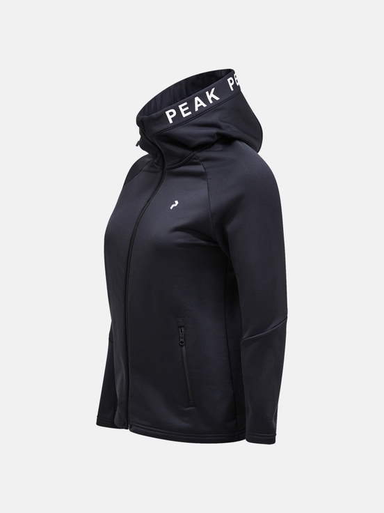 Navy Women Peak Performance Rider Zip Hood Midlayers | US-GUNYA3710