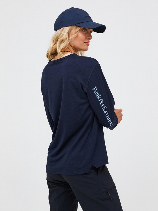 Navy Women Peak Performance Trail Longsleeve T-shirt | US-LDWZU4619