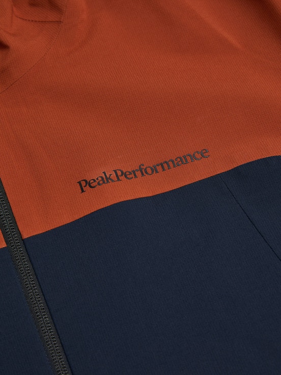 Navy / Brown Orange Men Peak Performance Trail Hipe Shell Jacket | US-HOLRW8031