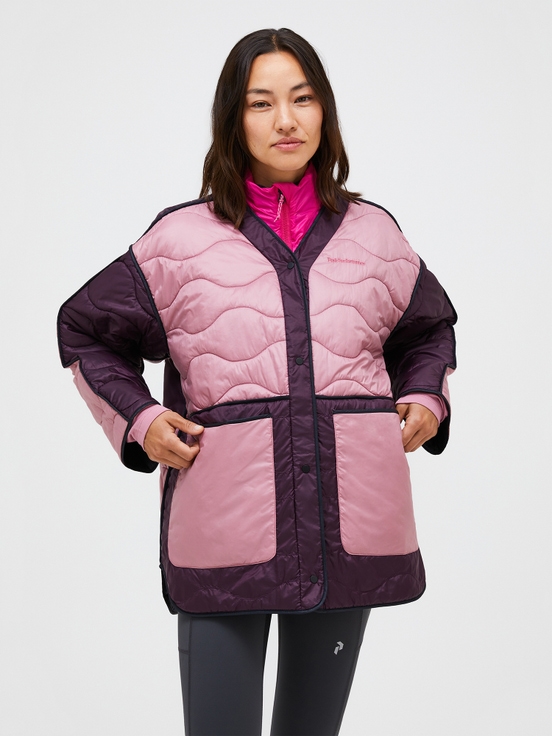 Navy / Dark Purple / Pink Women Peak Performance Helium Reversable Winter Jacket | US-HKXWC0547