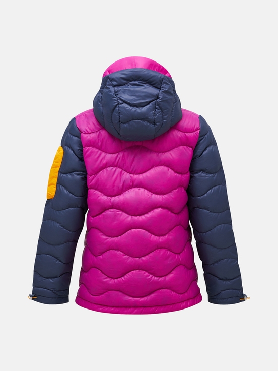 Navy / Pink / Yellow Women Peak Performance Helium Utility Flo Limited Hood Down Jacket | US-TCWPD4256