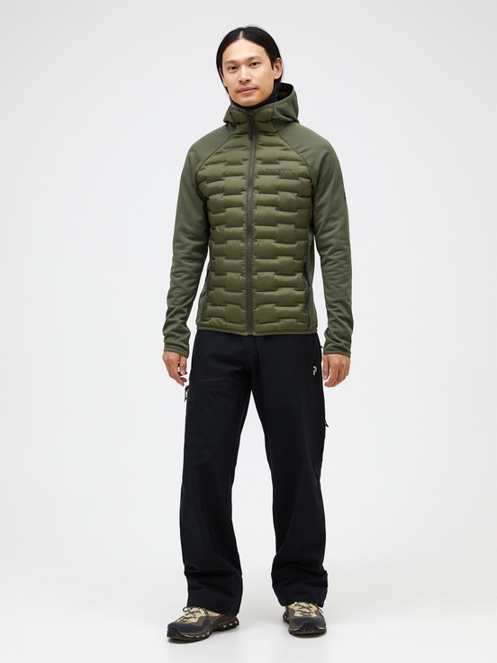 Olive Men Peak Performance Argon Hybrid Hood Winter Jacket | US-XGTOB0263