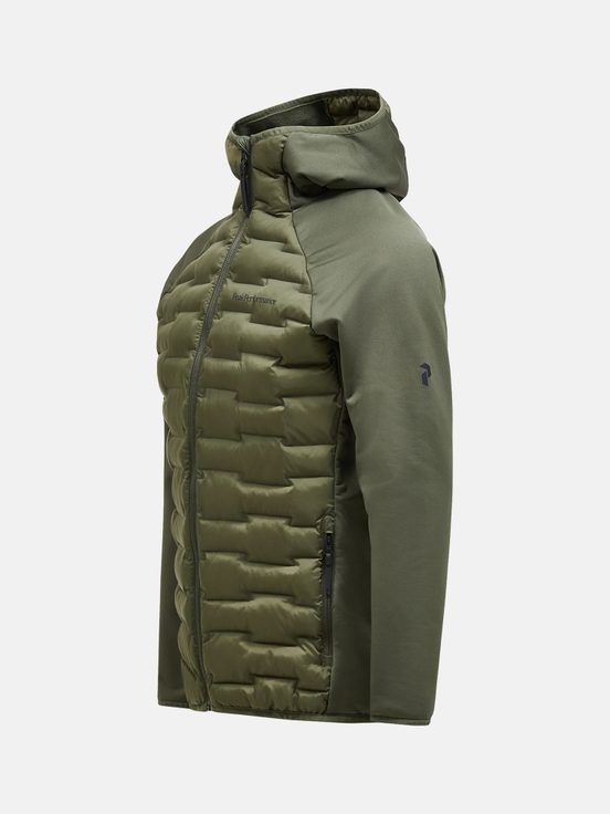 Olive Men Peak Performance Argon Hybrid Hood Winter Jacket | US-XGTOB0263