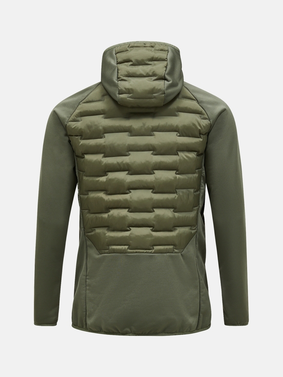 Olive Men Peak Performance Argon Hybrid Hood Winter Jacket | US-XGTOB0263