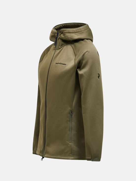 Olive Men Peak Performance Chill Light Zip Hood Midlayers | US-JRSFM7263