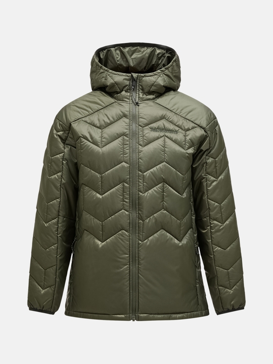 Olive Men Peak Performance Elevate Hood Down Jacket | US-BIGQM9173