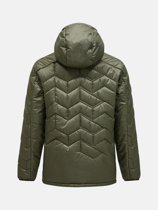 Olive Men Peak Performance Elevate Hood Down Jacket | US-BIGQM9173