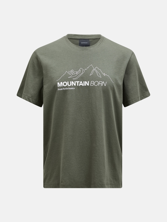 Olive Men Peak Performance Explore Graphic T-shirt | US-HNWCS1349