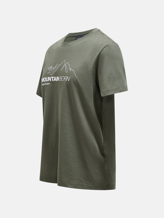 Olive Men Peak Performance Explore Graphic T-shirt | US-HNWCS1349