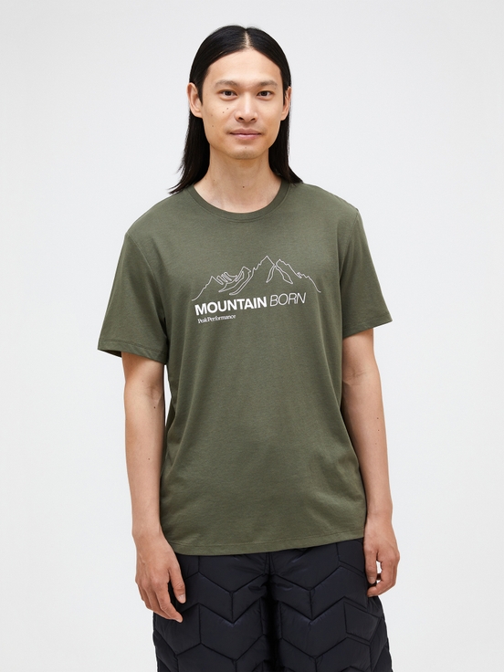 Olive Men Peak Performance Explore Graphic T-shirt | US-HNWCS1349