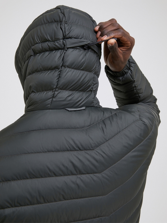 Olive Men Peak Performance Frost Hood Down Jacket | US-OCMRP5469