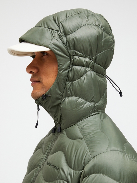 Olive Men Peak Performance Helium Hood Down Jacket | US-XZEQJ2351