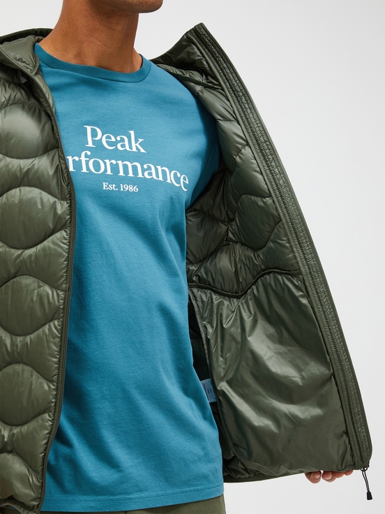 Olive Men Peak Performance Helium Hood Down Jacket | US-XZEQJ2351