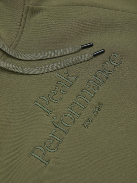 Olive Men Peak Performance Original Hoodie | US-OFQHR8540