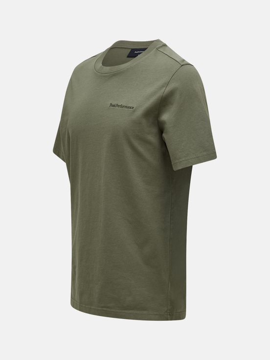 Olive Men Peak Performance Original Small Logo T-shirt | US-VGQZK6321