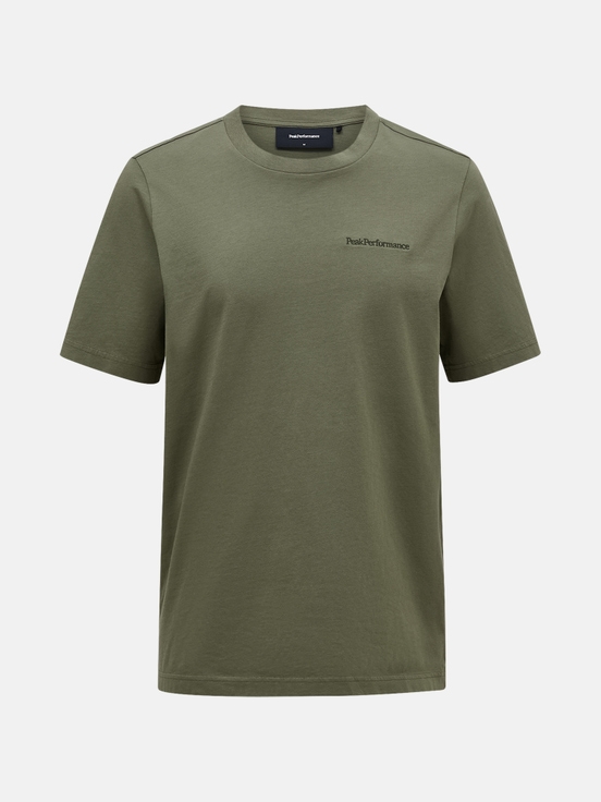 Olive Men Peak Performance Original Small Logo T-shirt | US-VGQZK6321