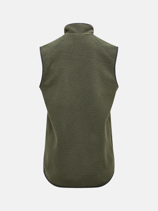 Olive Men Peak Performance Pile Vest | US-BKDHV5916