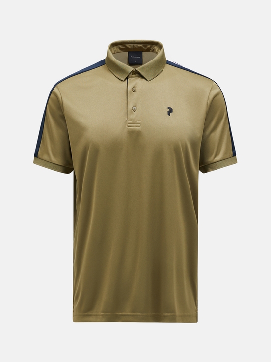 Olive Men Peak Performance Player Polo Polo Shirts | US-GVQMS0584