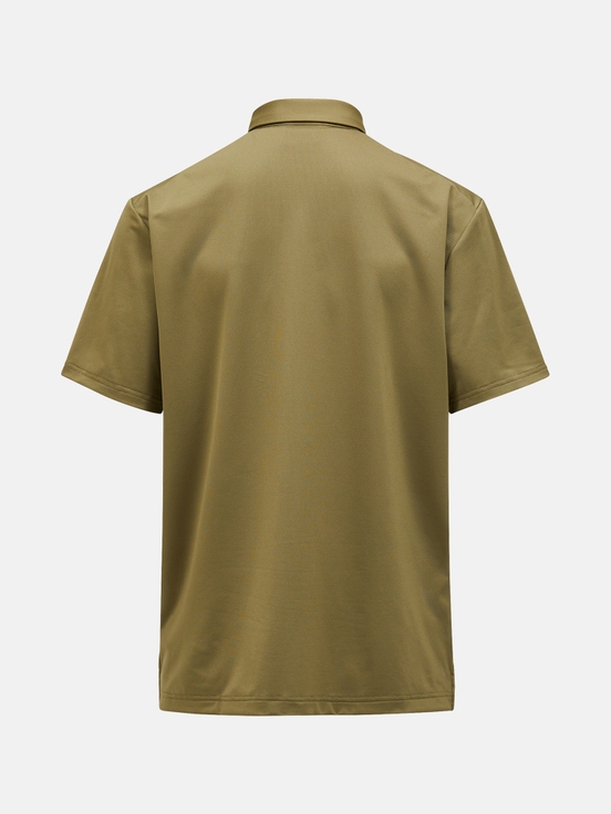 Olive Men Peak Performance Pocket Polo Shirts | US-BLNYQ4563