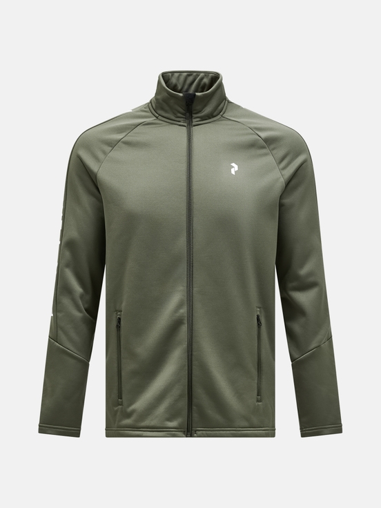 Olive Men Peak Performance Rider Zip Midlayers | US-DTOHK7906