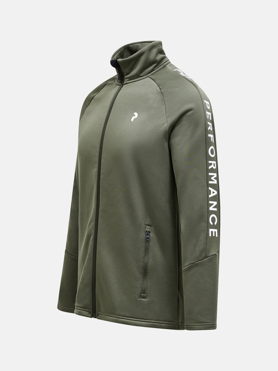 Olive Men Peak Performance Rider Zip Midlayers | US-DTOHK7906