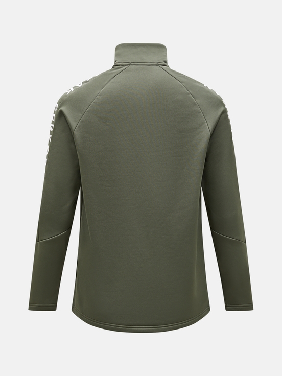 Olive Men Peak Performance Rider Zip Midlayers | US-DTOHK7906