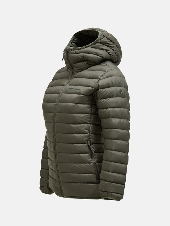 Olive Women Peak Performance Down Liner Hood Down Jacket | US-VDHEQ8962