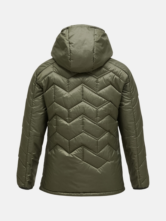 Olive Women Peak Performance Elevate Hood Winter Jacket | US-KYVFZ8217