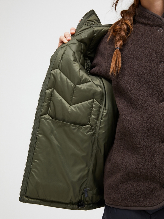 Olive Women Peak Performance Elevate Hood Winter Jacket | US-KYVFZ8217