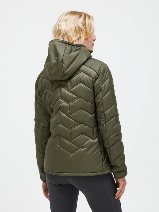 Olive Women Peak Performance Elevate Hood Winter Jacket | US-KYVFZ8217