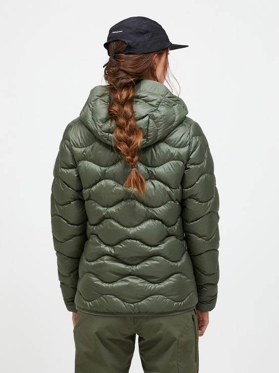 Olive Women Peak Performance Helium Hood Down Jacket | US-UXBEY4691