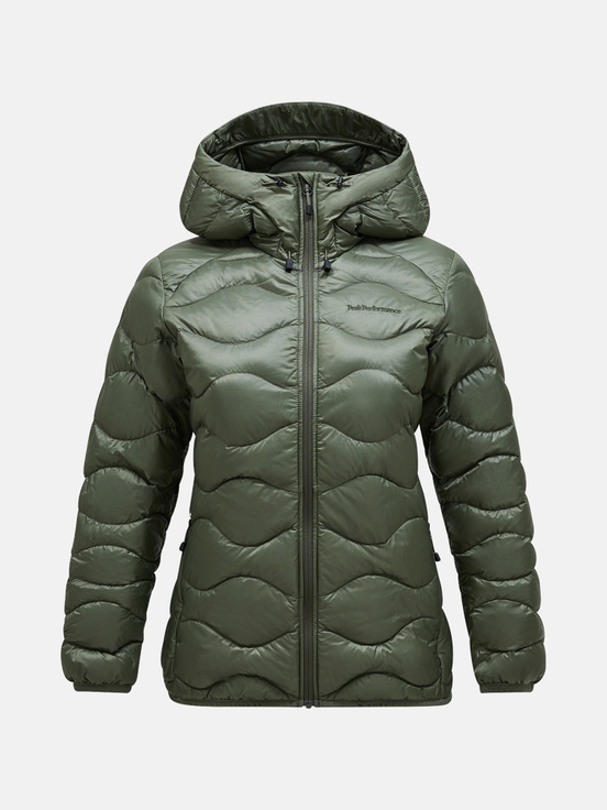 Olive Women Peak Performance Helium Hood Down Jacket | US-UXBEY4691